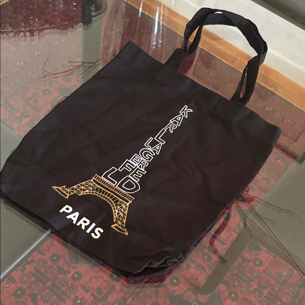 Karl Lagerfeld Black Tote Gold Eiffel Design new